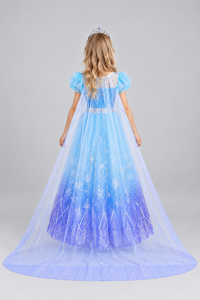 Rochie Prințesa de gheață cu trenă – spate